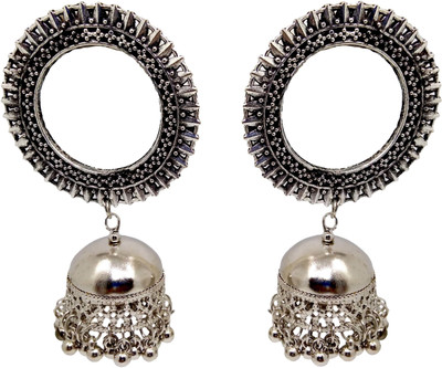 Miraya Round silver finish jhumki Alloy Jhumki Earring