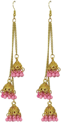house of common Stylish Fancy Party Wear Ethnic Bohemian Jhumka Afghani Earrings Beads Metal Jhumki Earring