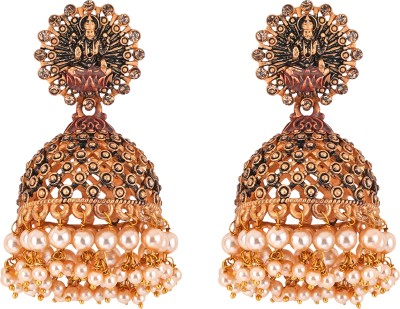 Teejh Teejh Chakriya Maroon Gold Enamel Earrings Alloy Jhumki Earring