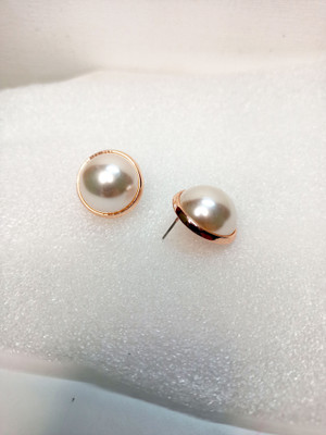 ABC Diva Pearl Plated With Gold Ring Ear studs Alloy Jhumki Earring