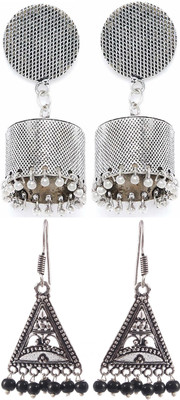 Haniya Oxidized Silver plated handmade Jhumka Jhumki Earrings German Silver, Brass Jhumki Earring