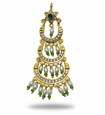 queenora ER-DG-GP-73 Crystal Alloy Chandbali Earring