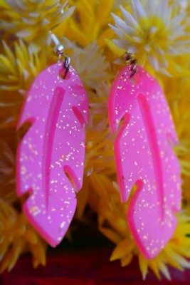 Flying Weapon PINK01 Resin Earring Set