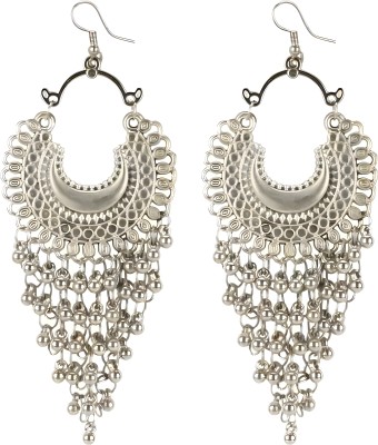 JMBW INTERNATIONAL Afghani Chandbali Earrings for Women with Ghungroo Hangings Beads Alloy Chandbali Earring