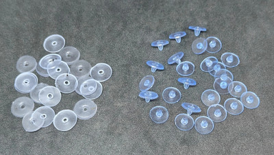 moud jewels Super Soft BUTTON & LONGNOSE STOPPER Clear COMBO (100+100) Silicone Earring Set