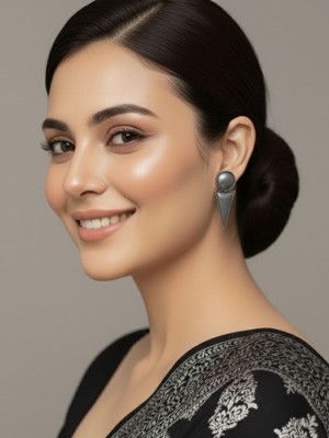 alysa German Silver Geometric Earrings for Women & Girls German Silver Earring Set