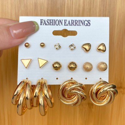 Jewels Galaxy Stylish Fashion Combo Brass Earring Set