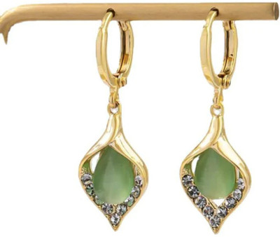 Rashnaworld 1_6_0042_Greeen Leaf Earring Alloy Drops & Danglers