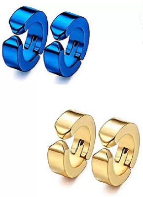 ShobhRam Trendy & Stylish Cool Dude Multi Colour Magnet Bali For Men bluegoldclip Alloy Clip-on Earring