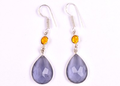 AAR Jewels Drop Dangle Earrings Amethyst German Silver Drops & Danglers