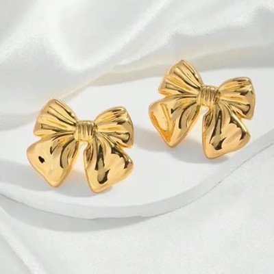 MARMORIS ECOM Trending AntiTarnish Hypoallergenic Waterproof Korean Bow stud Earring Stainless Steel Stud Earring