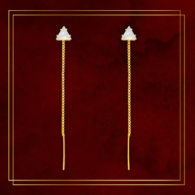 LUV FASHION Premium Collection Of Gold Plated Zircon Sidhaga Earrings Cubic Zirconia Brass Ear Thread