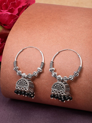 ANOUK Women Ethnic Beads German Silver Jhumki Earring