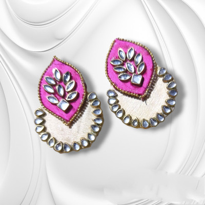 DIPRIYA GALLERY KUNDAN FABRIC STUDS EARRINGS Fabric Stud Earring