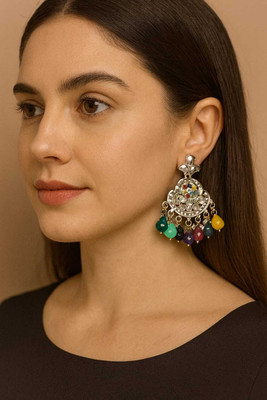saja Silver multicolor earring Pearl Alloy Earring Set