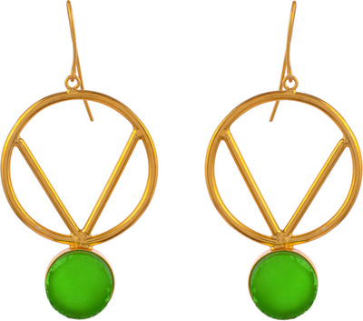 Silvermerc Designs Gold Plated Circular Western Drop Dangle Earrings Brass Drops & Danglers