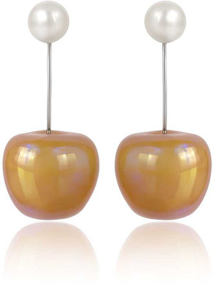lifdec Elegant Statement Earrings – 4cm x 4cm Drop with 1.5cm Width Pearl Stainless Steel Drops & Danglers