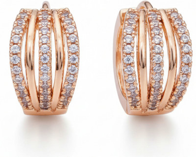 forevershine Rose Gold Plated Multi-Layered Hoop Earrings Alloy Hoop Earring