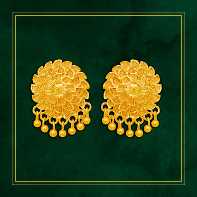 LUV FASHION Traditional Gold Platted Stud Earrings ERG2020 Brass Stud Earring