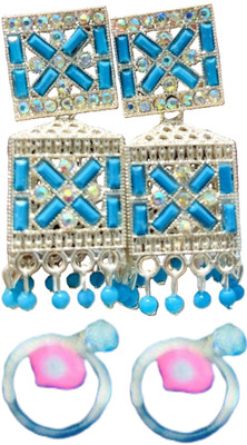 Hernger traders Earring-Box-008_01 & Pink_eyes_05 Cubic Zirconia Alloy Earring Set