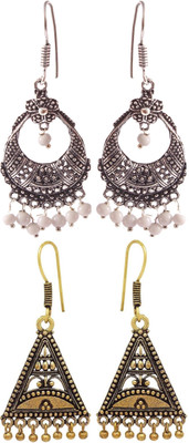 Haniya Oxidized Silver plated handmade Jhumka Jhumki Earrings German Silver, Brass Jhumki Earring
