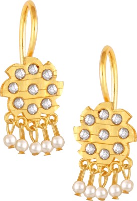 VIGHNAHARTA Allure Princess Colorful White drop stud Gold Plated CZ and pearls Earrings Cubic Zirconia, Beads Alloy Drops & Danglers