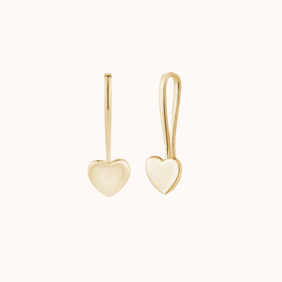 KYMEE 18K Gold Vermeil Heart-Shaped Dangle Earring Sterling Silver Earring Set