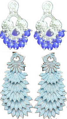 Hernger traders Three_Round_Purple00_01 & earwo-je-green4@_01 Cubic Zirconia Alloy Earring Set
