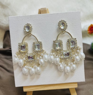 SATRANGI JEWEL SATRANGI JEWEL DESGINER CRYSTAL EARRINGS Pearl Alloy Drops & Danglers