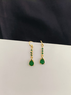 KAKOSHI IMITATION WOMEN EARRING Emerald Brass Drops & Danglers