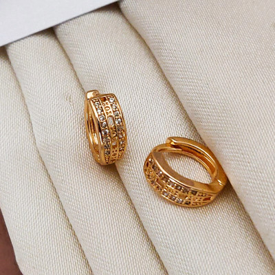 IM ENTERPRISE EG-72 EARRING Cubic Zirconia Brass Stud Earring