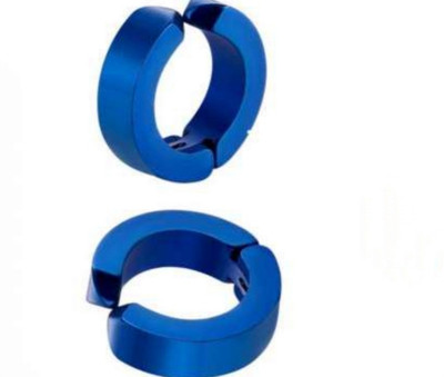 Vedansh Piyush Enterprises Stylish Blue Colour Magnetic Unisex Hoop Stud Earrings Stainless Steel Hoop Earring