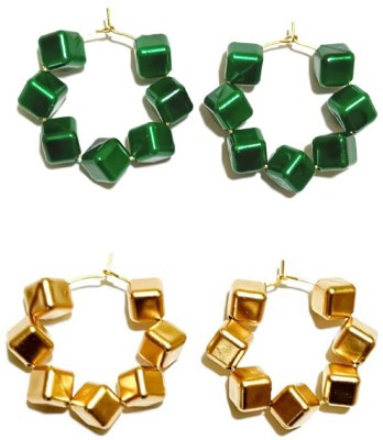 UTTARAI Light Weight Party Wear Earring ( Pack Of 2 Pair Earrings ) Alloy Hoop Earring