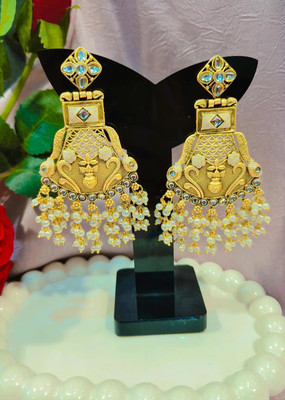 Anaika Kashi Temple Dangler Copper Chandbali Earring