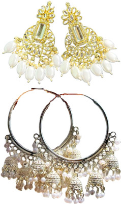 Hernger traders F&M_earring_White_05 & White_beads_s01_02 Cubic Zirconia Alloy Earring Set