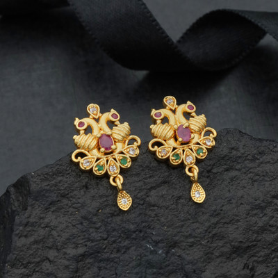 RUJVE JEWELLERY AD-Top-1 Cubic Zirconia Brass Earring Set