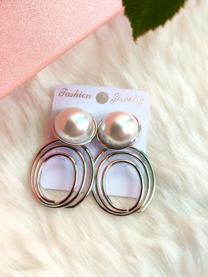 US IDEAL CRAFT Pearl Zircon Earrings For Women & Girls Zirconia Silver Drops & Danglers Zircon Brass Drops & Danglers