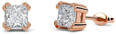 Sarika 925 Sterling Silver Rose Gold Bubble Stud Earrings for Girls and Women Zircon Sterling Silver Stud Earring