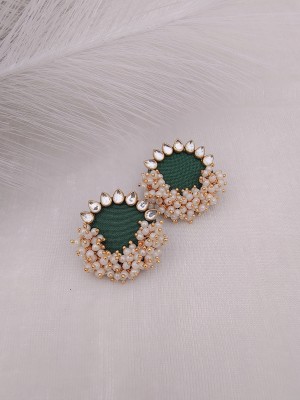 Posh Pieces Round Plain Stud Earring Crystal Alloy Stud Earring