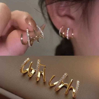 CROWNANDGLOW KOREAN Alloy, Brass Plug Earring, Stud Earring