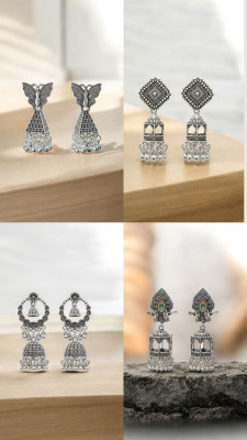 AURAXTRENDZ SLVRCOBOPACK4 Alloy Earring Set