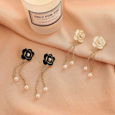 Styledose Roses of Twilight Earrings Stainless Steel Drops & Danglers