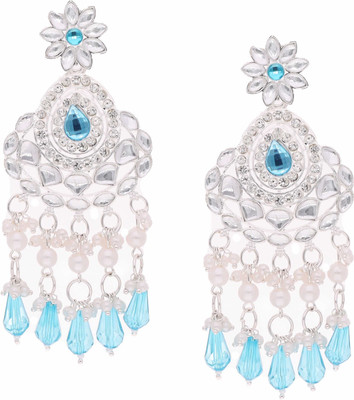 Vedda Silver Plated Earring for Women & Girls Diamond Brass Drops & Danglers
