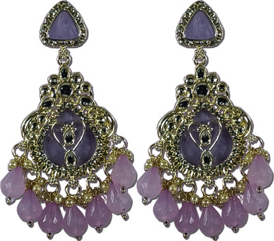 AZTAZ Royal VIOLET Drop Earrings Alloy Chandbali Earring
