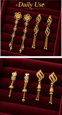 Ledarauraplus Gold plated earrings for women and girl party wear traditional earring Brass Drops & Danglers