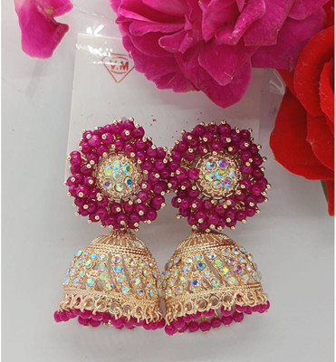 Misba Premium Collections Mirror Work Dangler Earrings for Fusion and Indo-Western Look Alloy Earring Set