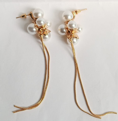 Rishab Traders 4 ball 2 hanging chain 1 set earring Metal Earring Set