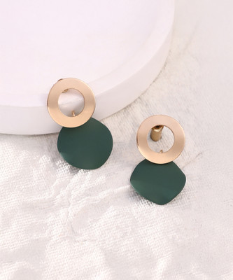 SOHI The Circular-Plate Drop Earrings Alloy Drops & Danglers