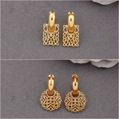 Weroxa Combo of 2 Brass Huggie Earring