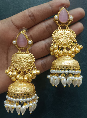 Toni collection Kashmiri jhumka Moissanite Brass Jhumki Earring